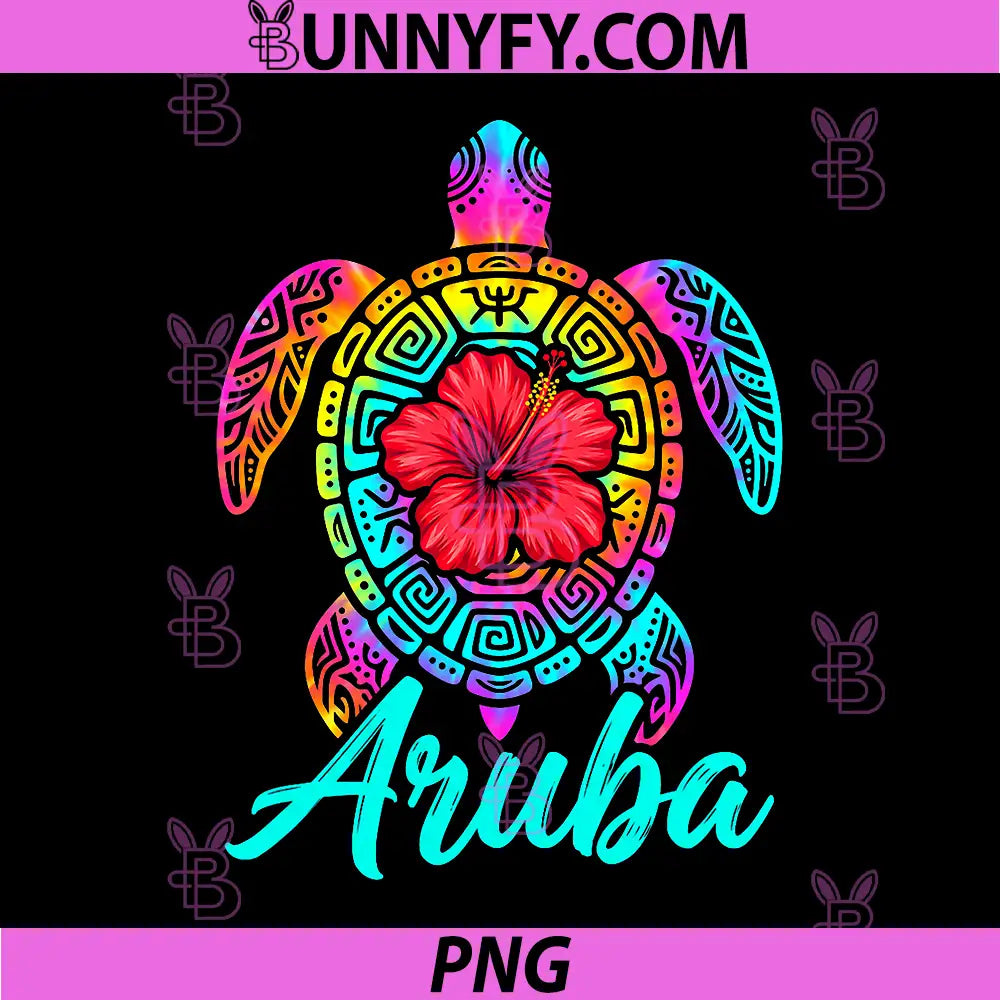 Aruba Sea Turtle PNG, Hibiscus Tropical Art PNG