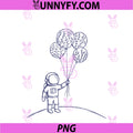 Astronaut Balloons Blue Sketch PNG, Nature Planets Space PNG