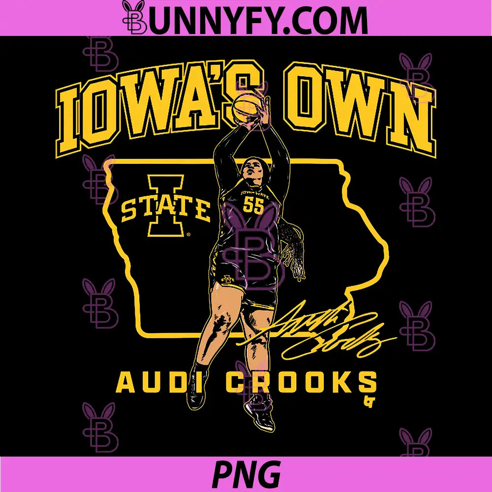 Iowa’s Own State Basketball Star PNG, Audi Crooks Player Art PNG