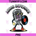 Audio Defender PNG, Character Retro Microphone Shield Graphic PNG