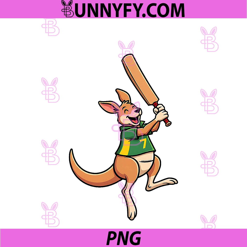 Australian Kangaroo PNG, Cricket Cartoon Player 7 PNG