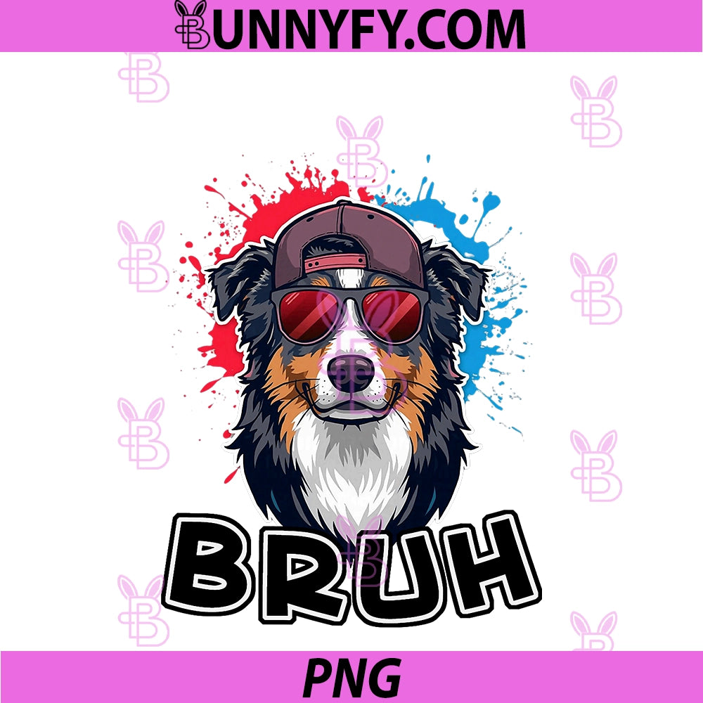 Australian Shepherd Bruh PNG, Dog Sunglasses Cool Aussie PNG