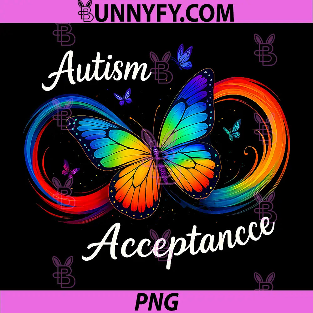 Autism Awareness Acceptance PNG, Butterfly Infinity Symbol PNG