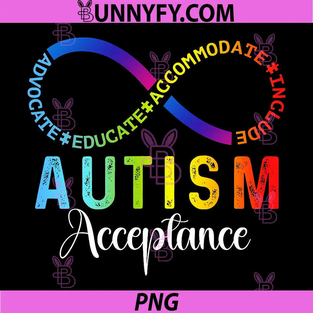 Autism Awareness PNG, Acceptance Infinity Symbol Rainbow PNG