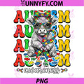 Autism Cute Highland Cow PNG, Puzzle Ribbon Bow Support PNG