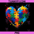 Autism Awareness Heart PNG, Valentine Day Puzzle Piece PNG