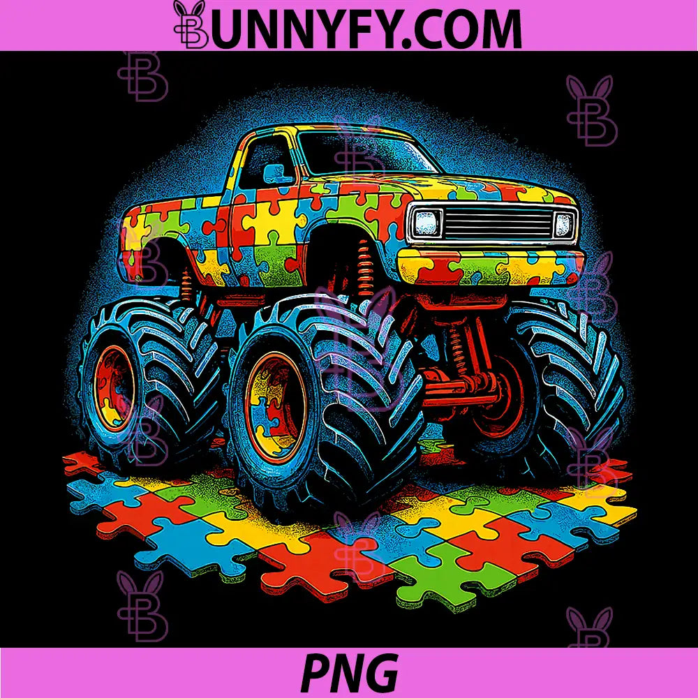 Autism Awareness PNG, Monster Truck PNG