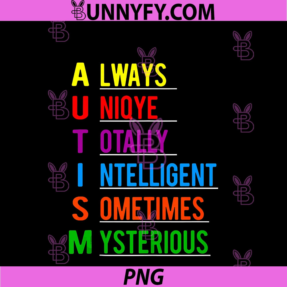 Autism Awareness PNG, Autism Acronym PNG