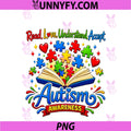 Autism Awareness Read Love PNG, Understand Accept Book Puzzle PNG