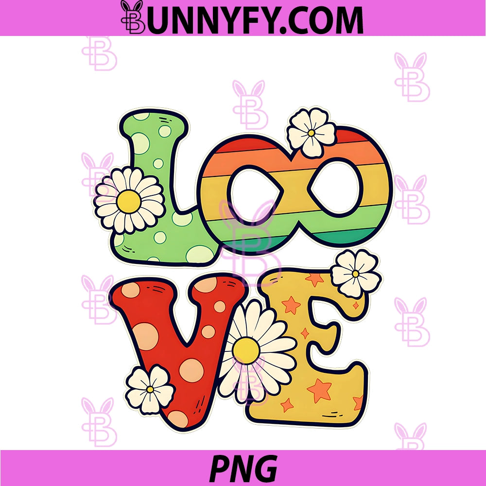 Autistic Retro PNG, Groovy Daisy Flower Power 70s Vibe PNG