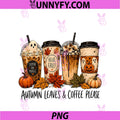 Autumn Leaves & Coffee Please PNG, Fall Ghost Drink PNG
