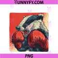 Awesome Badger PNG, With Boxing Gloves For Sport And Badgers Fans PNG