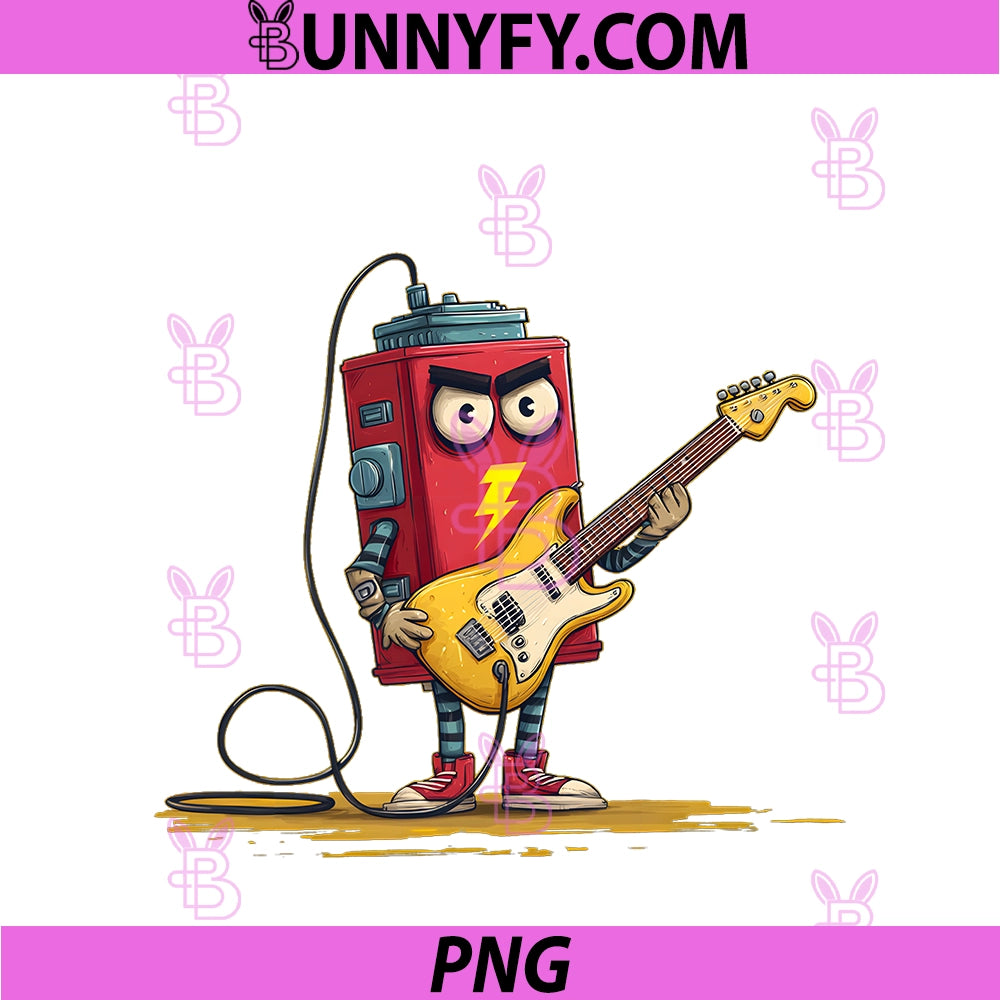 Awesome Battery Rock PNG, With Electric Guitar Costume PNG