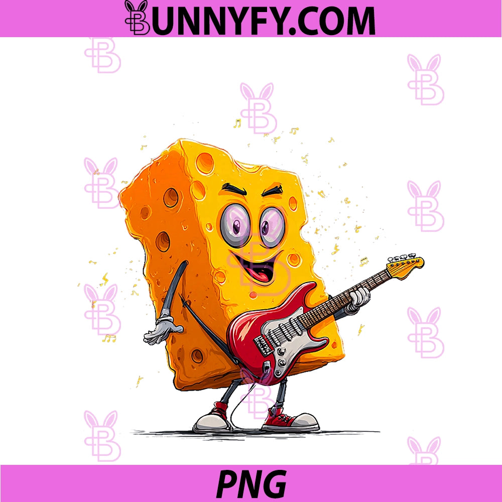 Awesome Dairy Cheese PNG, Costume For Rock Guitar Lovers PNG