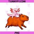 Axolotl And Capybara PNG, Cuddling Anime Kawaii PNG