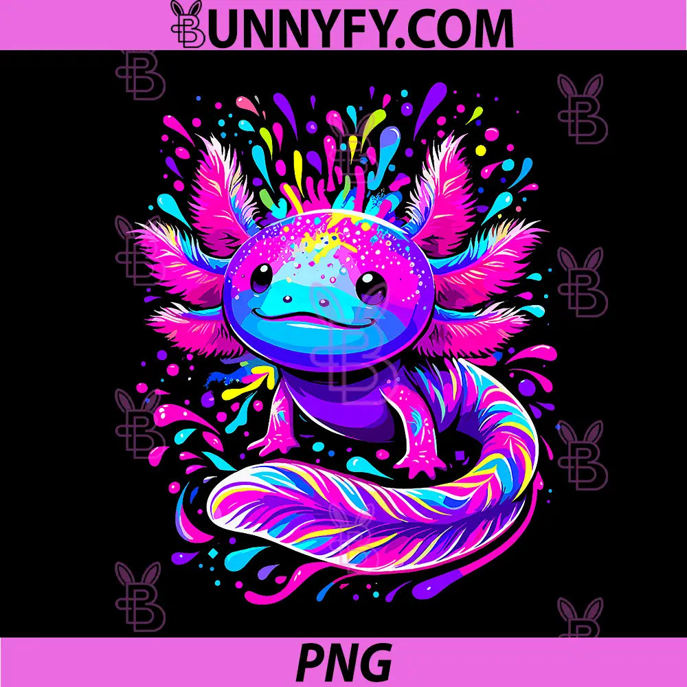 Axolotl Beautiful Colorful PNG, Art Axolotl PNG