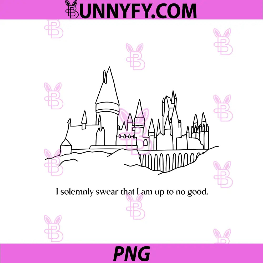 I Solemnly Swear I Am Up To No Good PNG, Minimal Castle Quote Art PNG