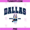 Dallas Bluey Football Cartoon Since 1960 PNG, Bluey Dallas Vintage Sports PNG