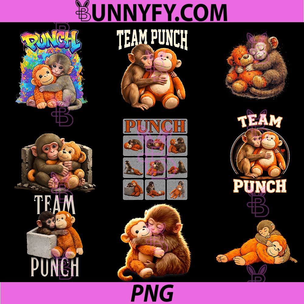 Baby Monkey Punch PNG Bundle, Team Punch PNG