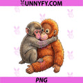 Baby Macaque Hugging Plush Cute PNG, Monkey Monkey Punch PNG