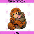 Baby Monkey Punch Mama Monkey PNG, Toy Warm Hug Cute PNG
