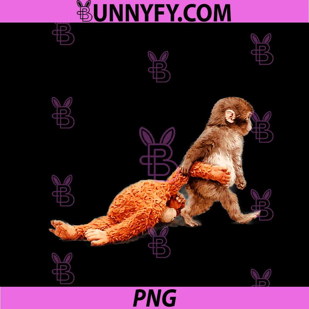Baby Monkey Punch PNG, With Stuffed Buddy PNG