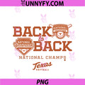 Back-To-Back National Champions PNG, Texas Longhorns Softball PNG