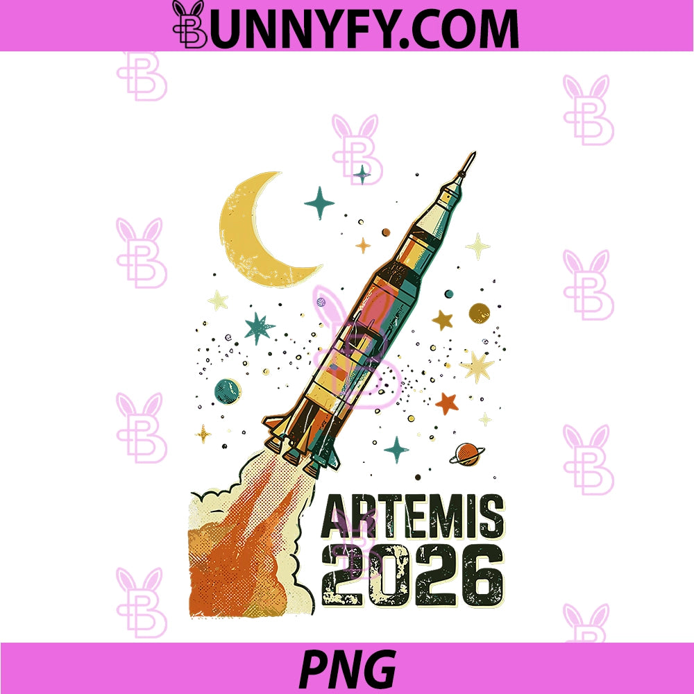 Back To The Moon Artemis II Lunar Mission 2026 PNG, Rocket Launch PNG