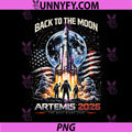 Back to The Moon Artemis 2026 PNG, Space Launch Patriotic PNG