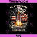 Back to The Moon Mission 2026 PNG, Astronaut Flag Vintage PNG