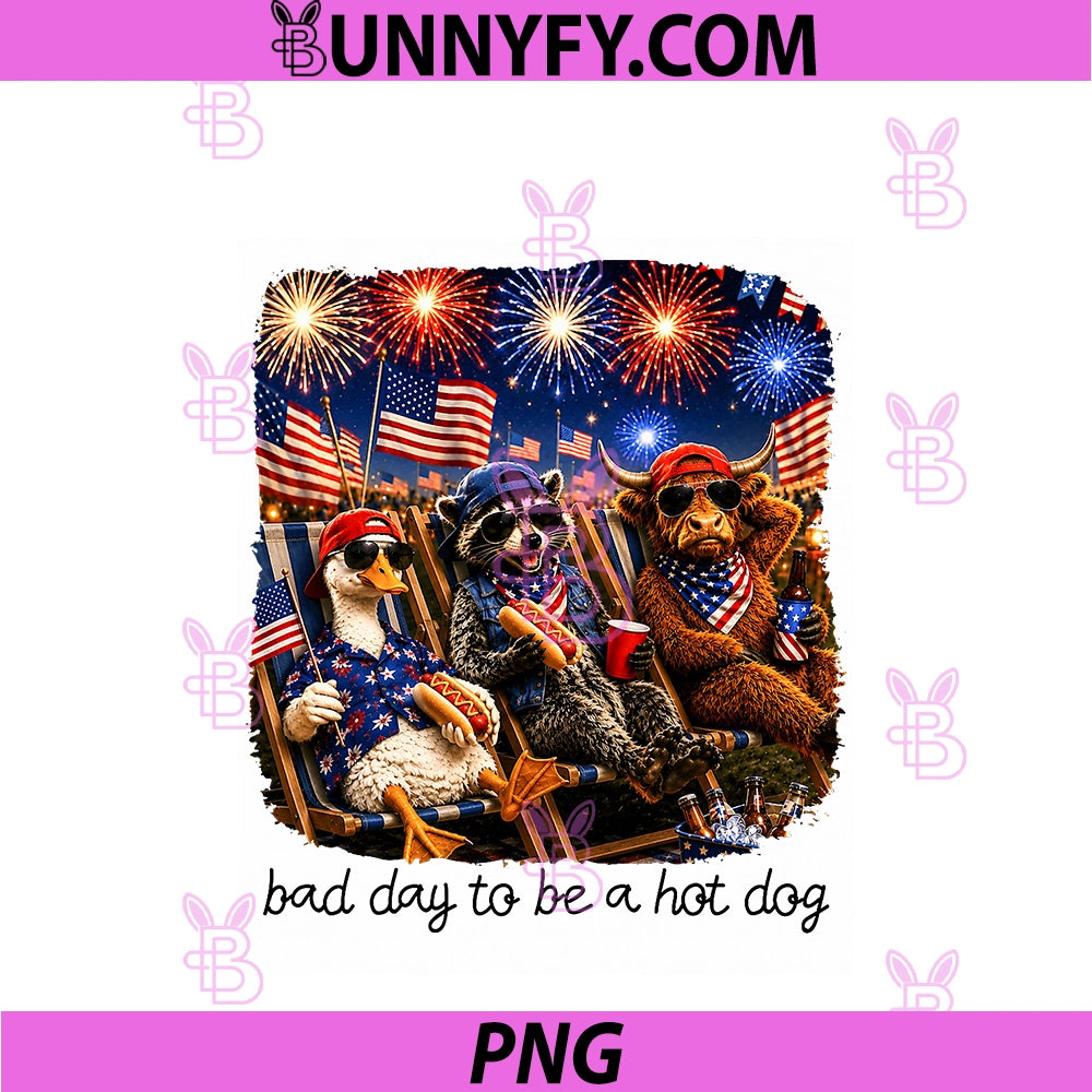 Bad Day To Be A Hot Dog PNG, Funny 4th Of July PNG