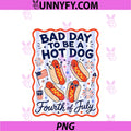 Bad Day To Be A Hot Dog PNG, Funny Summer Doodle 4th Of July BBQ PNG