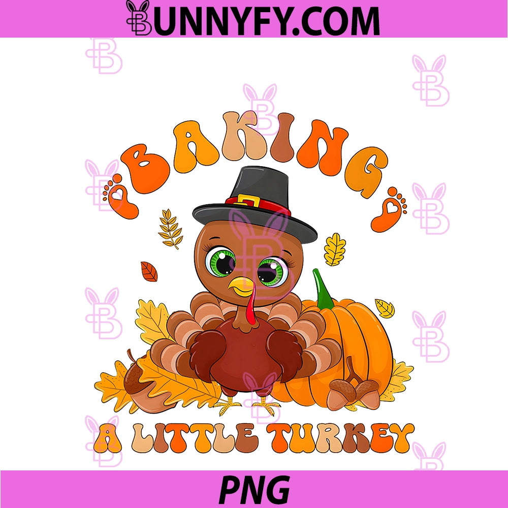Baking A Little Turkey PNG, Thanksgiving Expecting Parents PNG