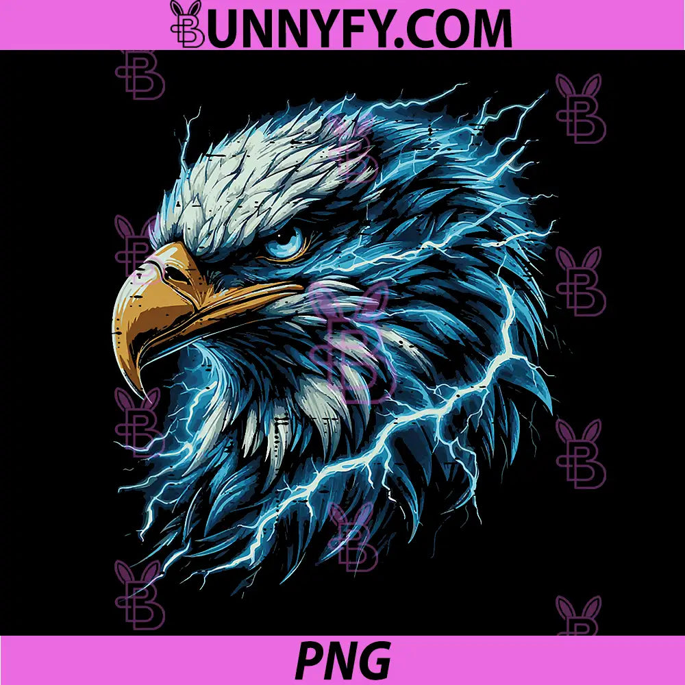 Bald Eagle Head PNG, Lightning Wildlife Bird PNG
