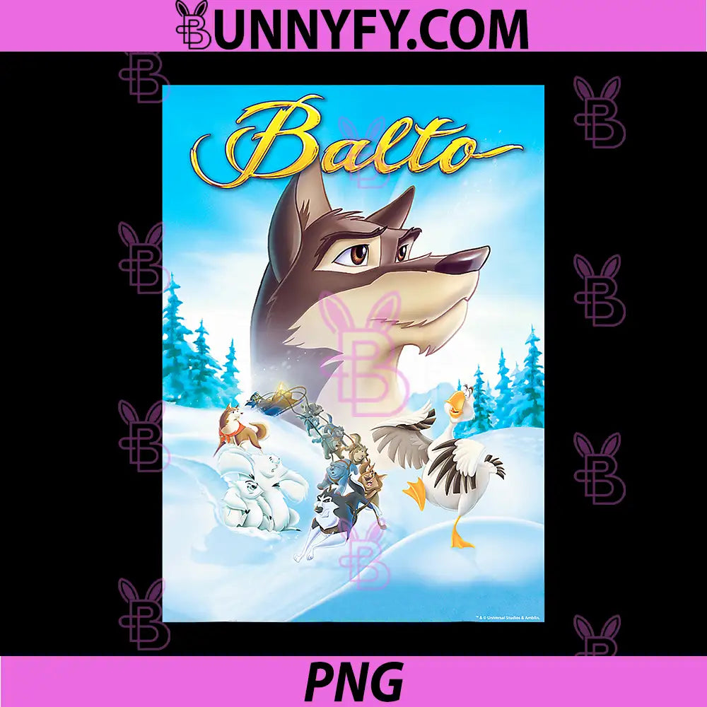 Balto Animated Movie Poster Art PNG, Classic Dog Adventure Film PNG
