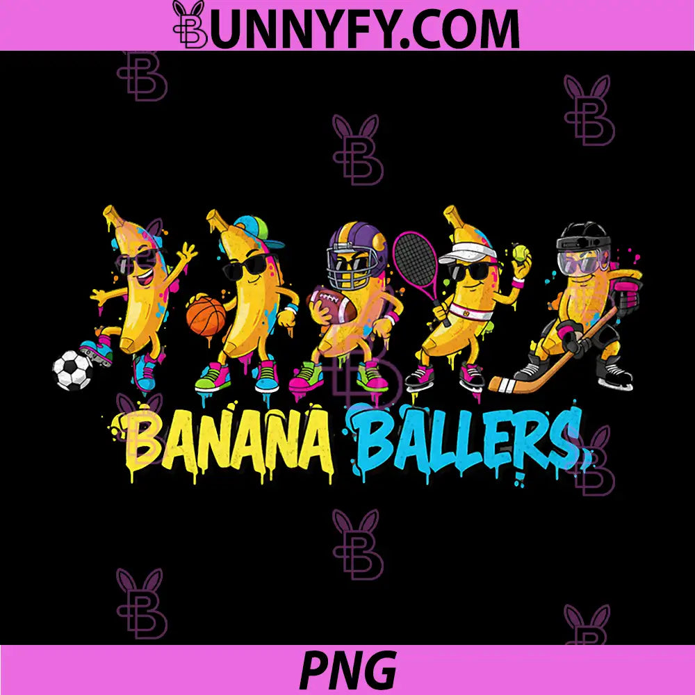 Banana Ballers PNG, Sports Funny Cartoon PNG