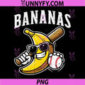 Bananas Funny Baseball Banana Character PNG, Cool Sports Cartoon PNG
