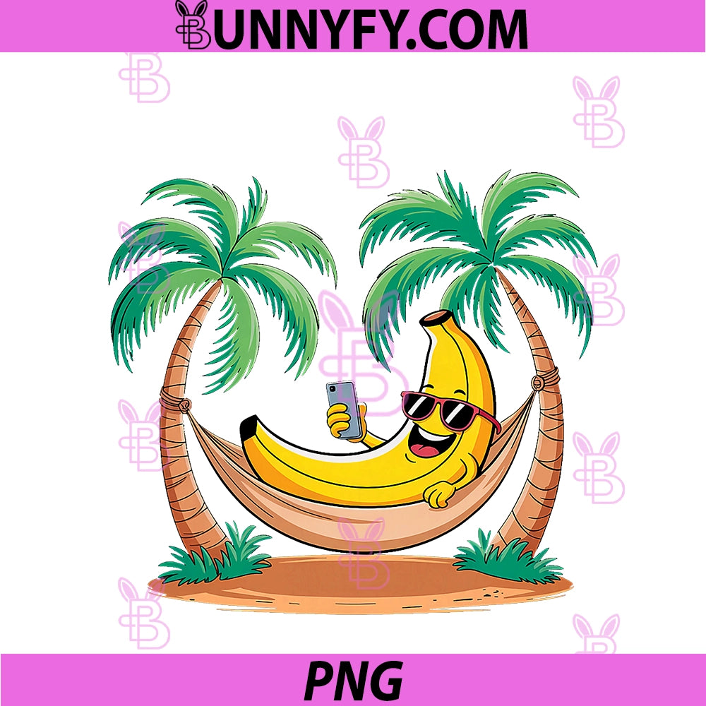 Banana Tropical Beach Hammock Hawaiian PNG, Hammock Day Gifts PNG