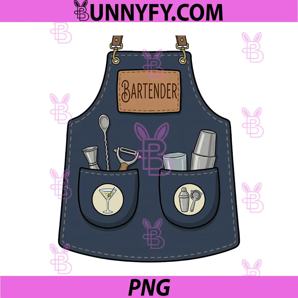 Bartender Funny PNG, Mixologist Cocktail Maker Apron PNG