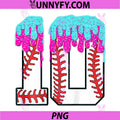 Baseball 10 Year Old PNG, Ice Cream Drip 10th Birthday Boy 10 PNG