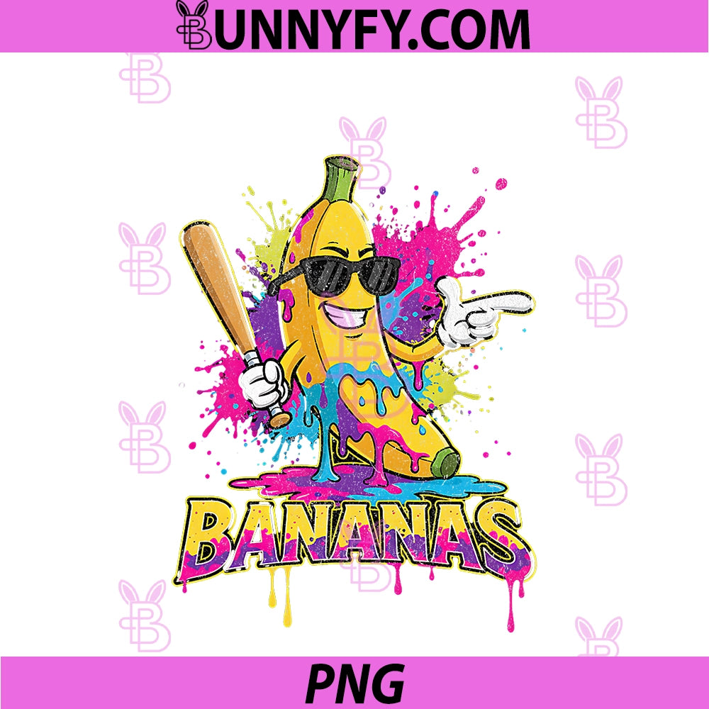 Baseball Banana PNG, Funny Splatter Sports PNG