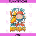 Baseball Banana PNG, Funny Sports Drip Art PNG