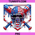 Baseball Catcher Drip PNG, American Flag Ice Cream 4th of July PNG