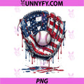 Baseball Drip American Flag PNG, 4th of July Baseball Drip PNG