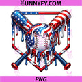 Baseball Drip American Flag PNG, 4th of July PNG