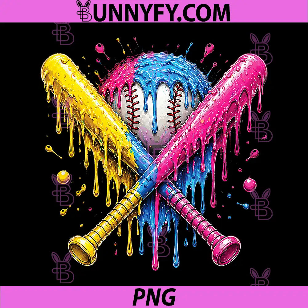 Baseball Drip Ice Cream PNG, Apparel Drip Baseball PNG