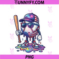 Baseball Drip Ice Cream Boys PNG, 4th Of July American USA Flag PNG