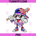 Baseball Drip Ice Cream Boys Kids PNG, Baseball Drip 4th Of July PNG