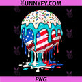 Baseball Drip Ice Cream PNG, Dripping 4th of July American Flag PNG