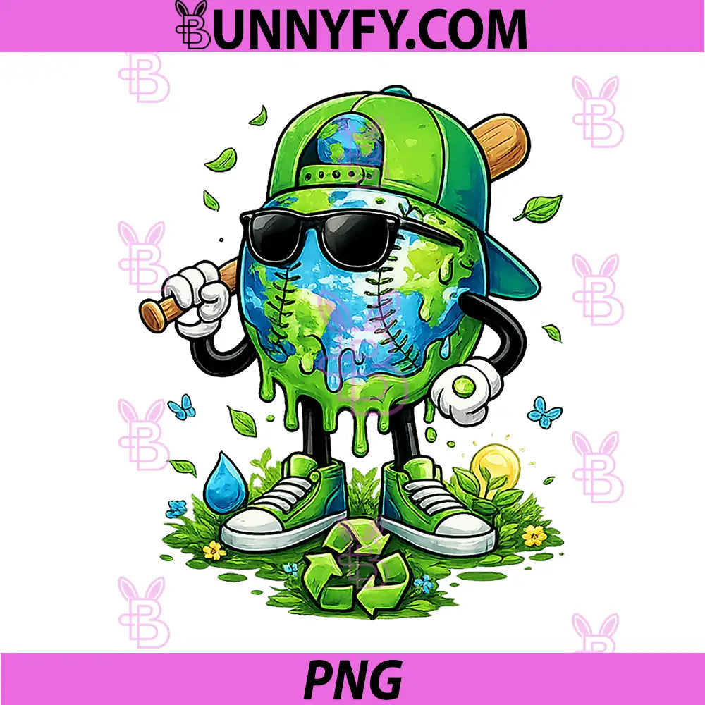 Baseball Drip Ice Cream PNG, Earth Day 2026 Lovers PNG 